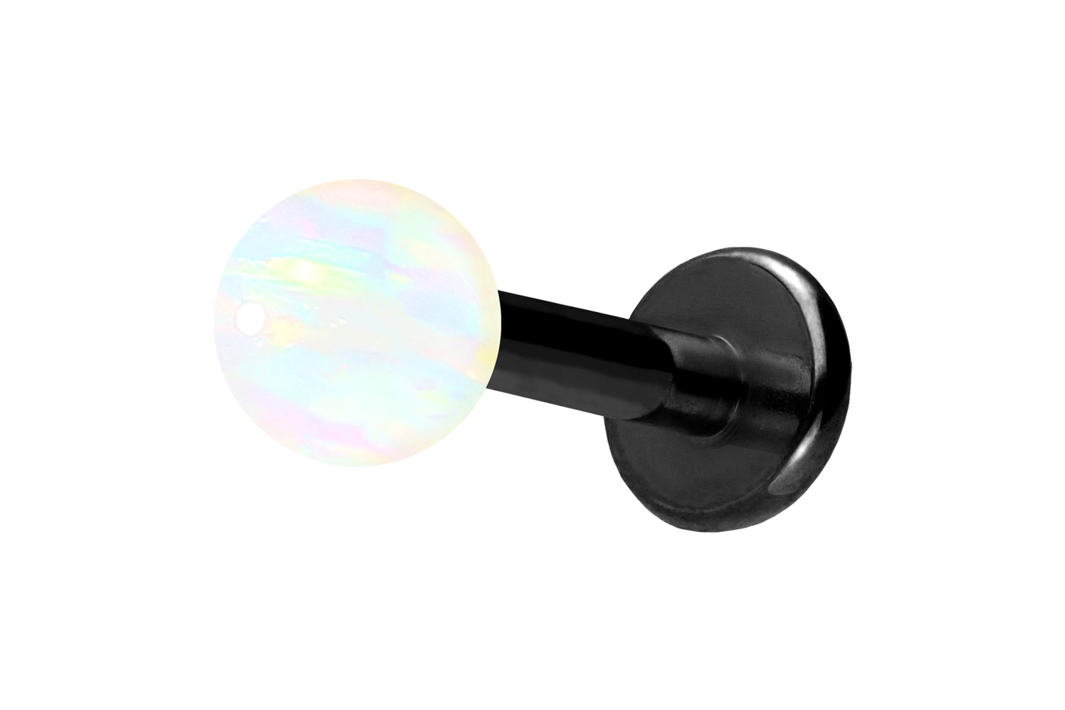 Titan Labret Piercing mit Innengewinde SYNTHETISCHER OPAL